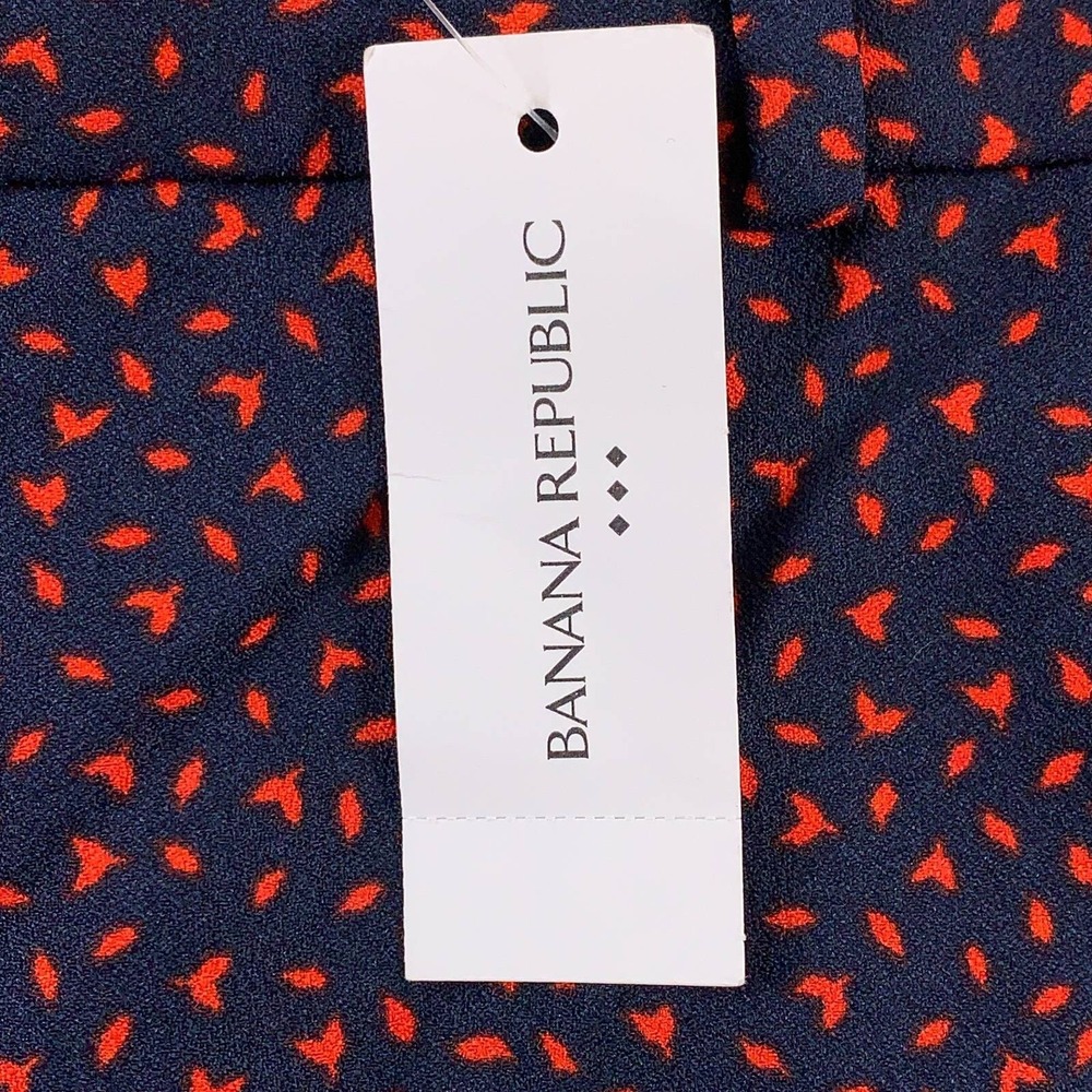 Banana Republic Womens Avery Ankle Length Cropped Pants Blue Red Mid Rise 4 New - Picture 10 of 10